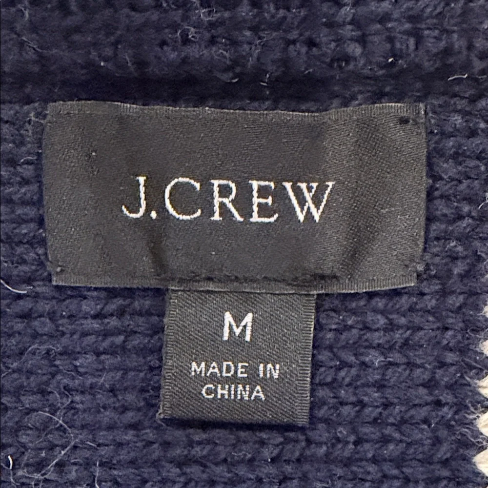 J. Crew Navy and Cream Striped Crewneck Sweater